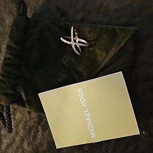 MICHAEL KORS Rose Gold Pave X Ring